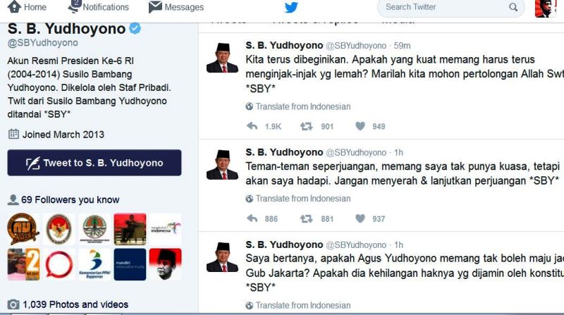 SBY Dihantam Kanan-Kiri Sehari Jelang Pilkada DKI