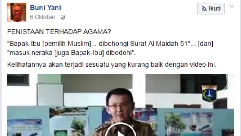 Kasus Ujaran Kebencian Buni Yani Segera Disidangkan