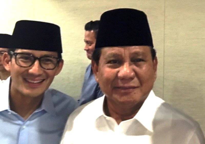 Koalisi 3 Partai Sepakat Ajukan Prabowo-Sandiaga untuk Pilpres 2019