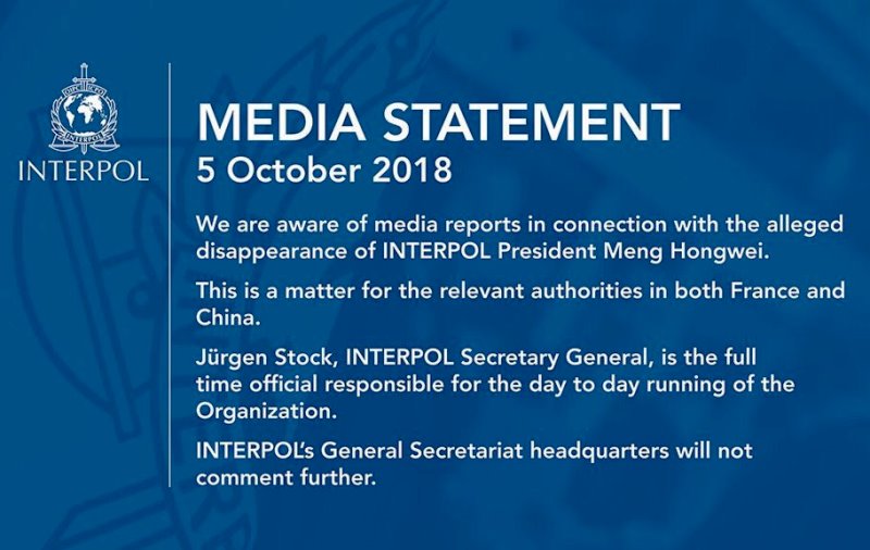 Kepala Interpol Dilaporkan Hilang dalam Kunjungan ke Cina