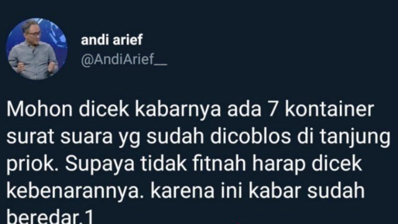 Andi Arief Harus Buktikan Cuitannya di Hadapan Publik dan Hukum