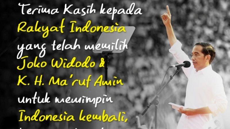 TKN Jokowi-Ma’ruf: Terima Kasih Seluruh Rakyat Indonesia