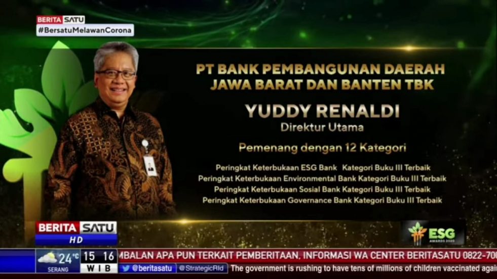 bank bjb Borong 12 Penghargaan ESG Awards 2020