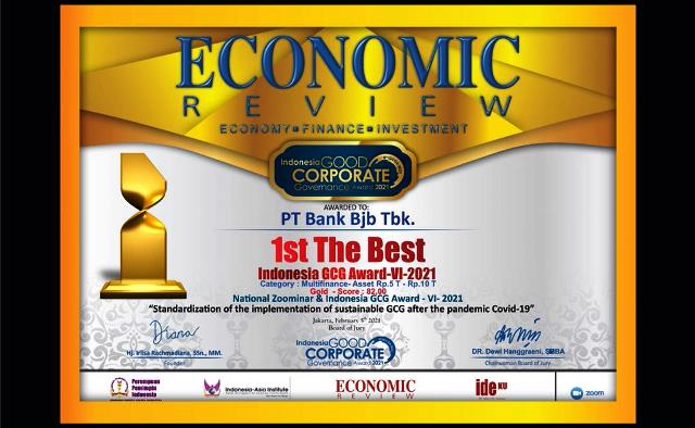 bank bjb Raih Penghargaan Indonesia Good Corporate Governance Award 2021