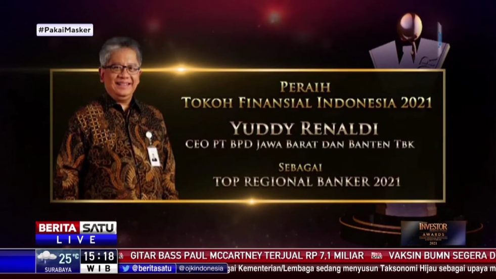 Direktur Utama bank bjb Raih Dinobatkan sebagai Top Regional Banker 2021