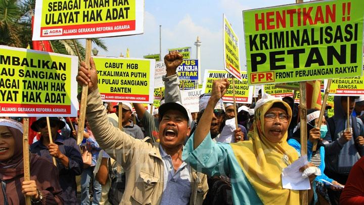 Ilustrasi : Aksi peringatan hari tani menuntut hak atas tanah - Tempo