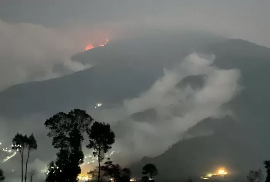Kebakaran hutan di lereng gunung Merbabu (Foto: Innalar)
