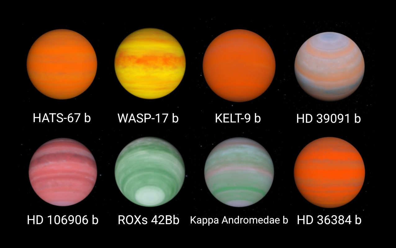 Visualisasi hipotetis NASA untuk 8 planet raksasa yang lebih besar dari Jupiter. Planet-planet ini sebagian besar terdiri dari gas. (Sumber: Sulindo/Benedict Pietersz)