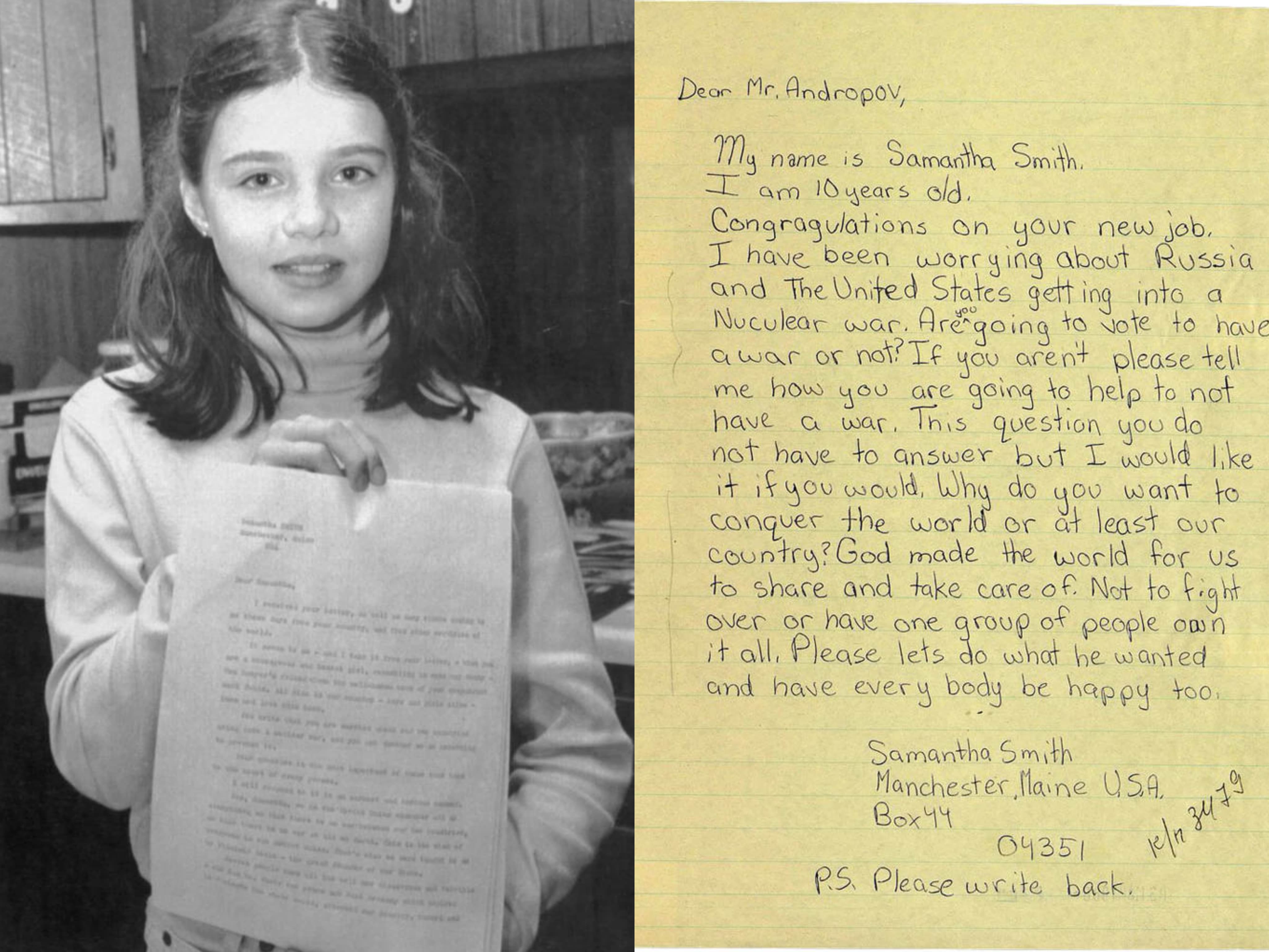 Surat dari Gadis Kecil AS untuk Pemimpin Uni Soviet