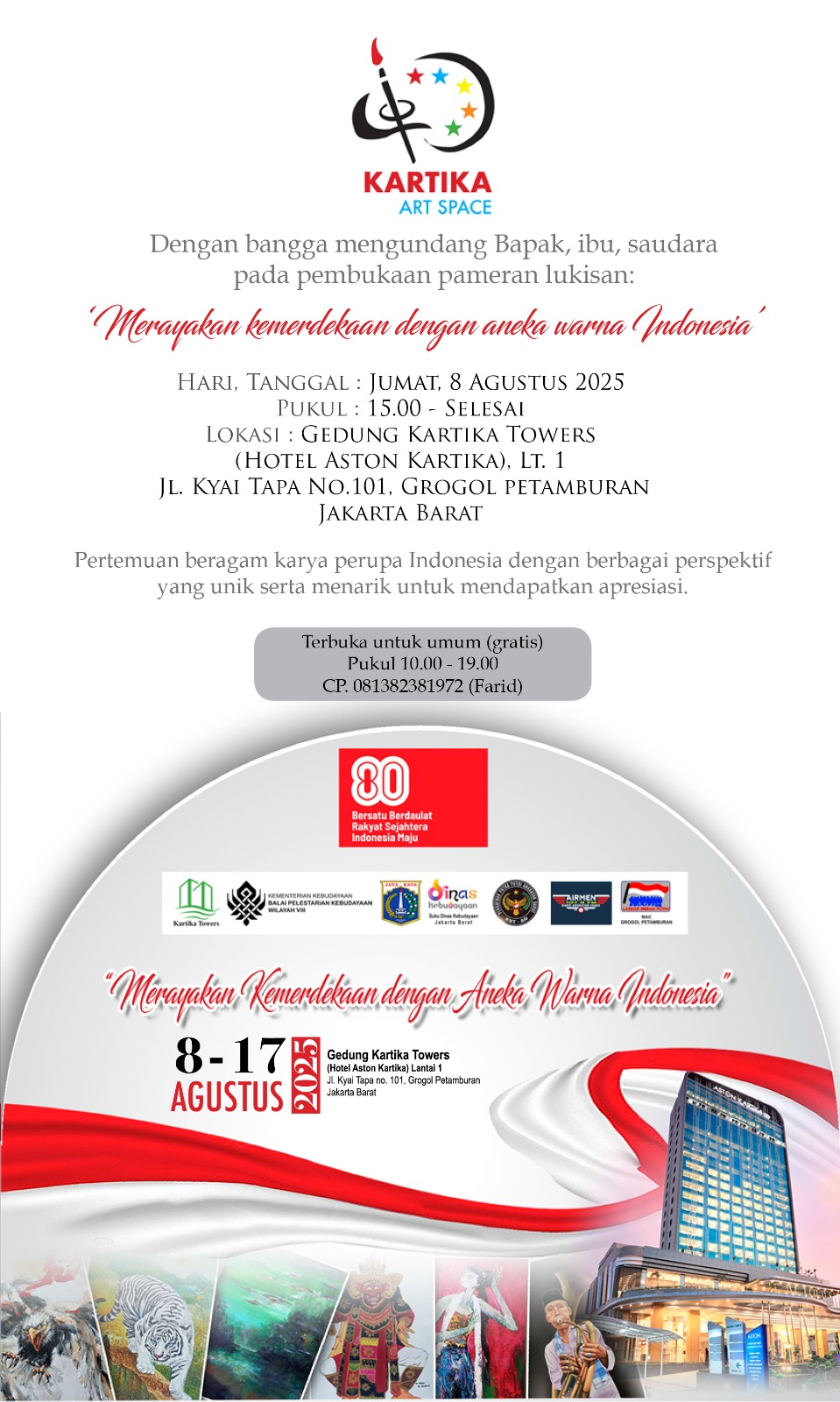 Kartika Art Space Gelar Pameran Lukisan Rayakan Kemerdekaan RI ke-80