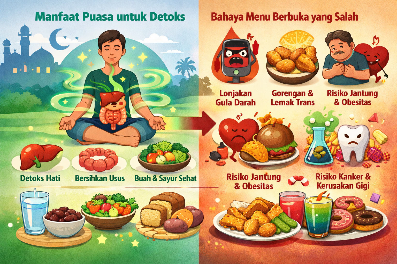 Bahaya Berbuka Puasa dengan Gorengan dan Minuman Manis bagi Kesehatan