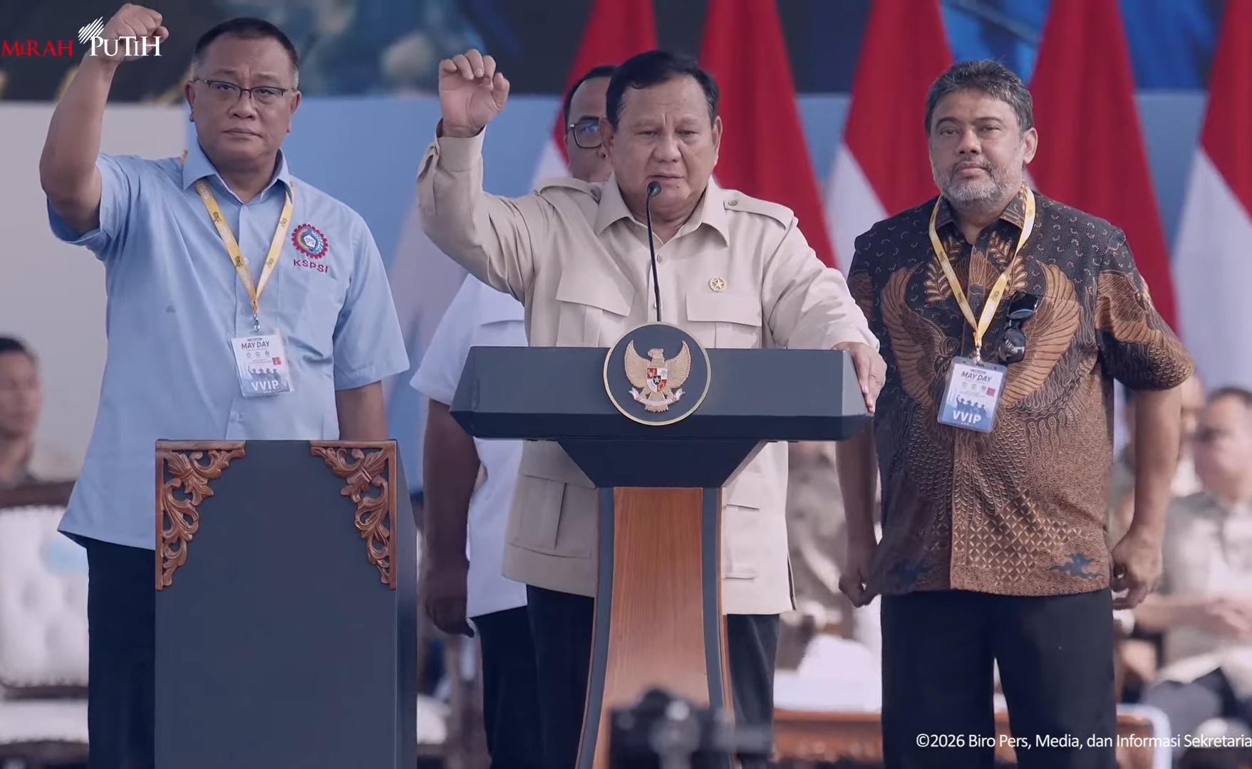 May Day 2026: Presiden Prabowo Umumkan Satgas PHK hingga Reformasi Upah Ojol di Monas